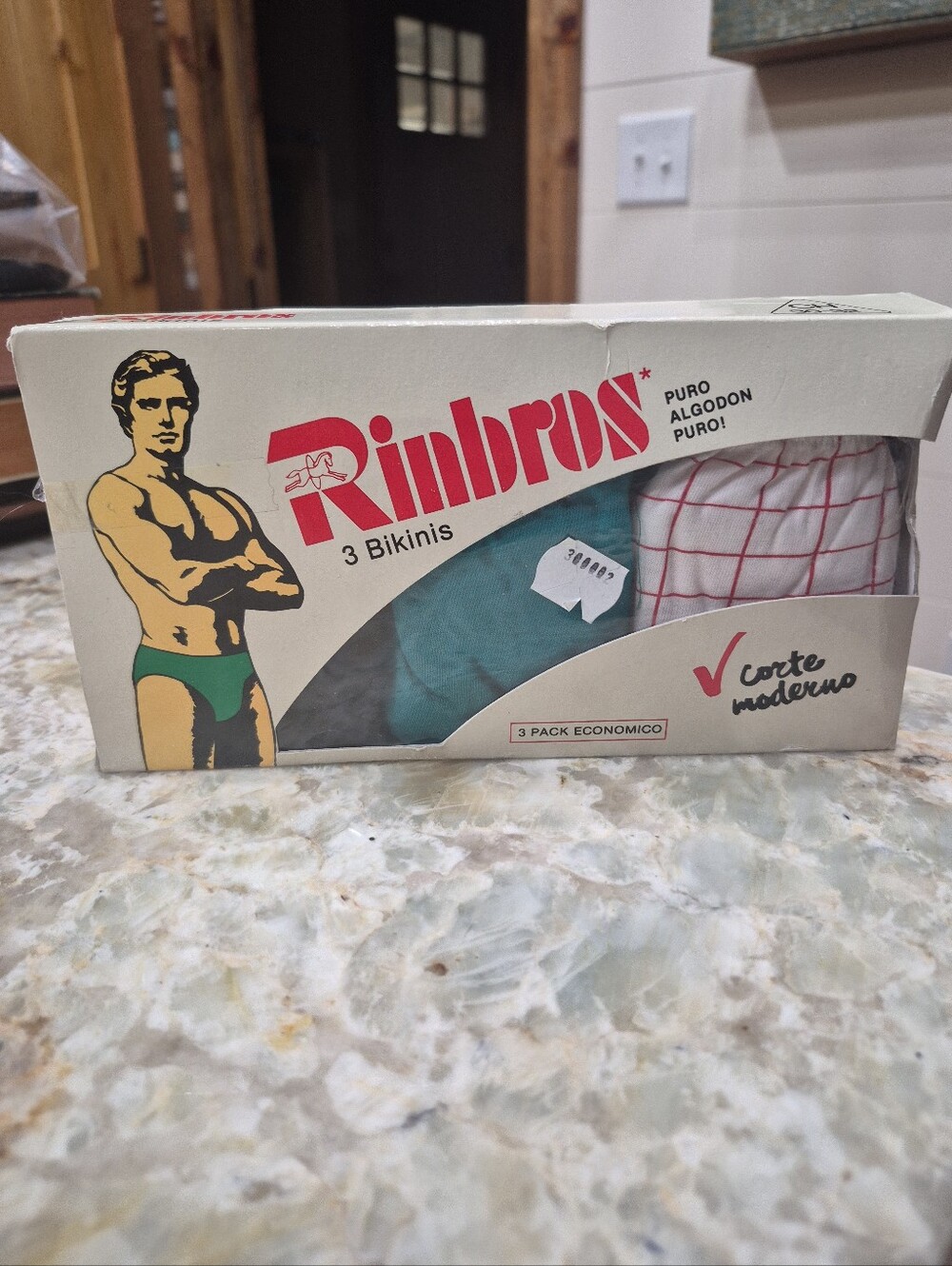 Vintage Rinbros Bikini Underwear Mens 3 Pack 1980s NEW Old Stock Size Small
